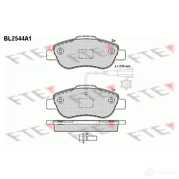 Тормозные колодки дисковые, комплект FTE BL2544A1 605711 24138 2 4072 изображение 0