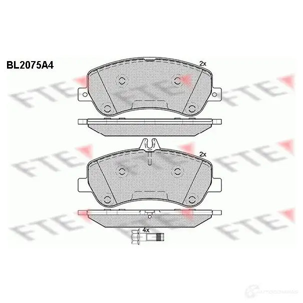 Тормозные колодки дисковые, комплект FTE BL2075A4 24868 2486 7 605207 изображение 0