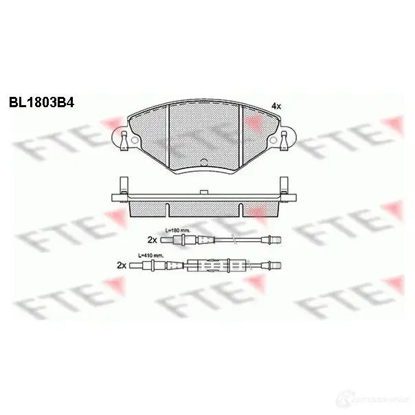 Тормозные колодки дисковые, комплект FTE 23277 2327 4 BL1803B4 604866