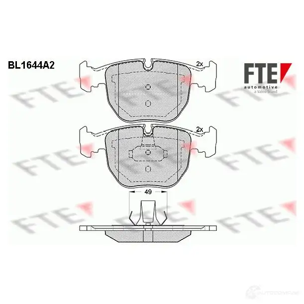 Тормозные колодки дисковые, комплект FTE 604655 BL1644A2 2148 6 21642 изображение 0