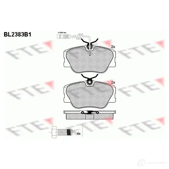 Тормозные колодки дисковые, комплект FTE 20941 605531 209 40 BL2383B1