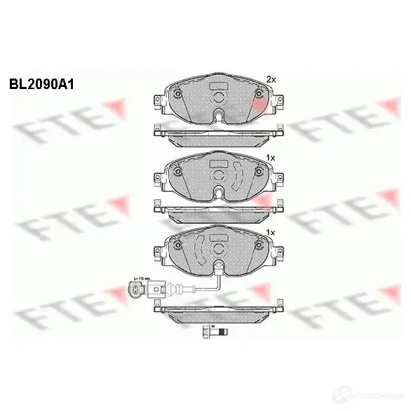 Тормозные колодки дисковые, комплект FTE BL2090A1 250 86 605224 25683 изображение 0