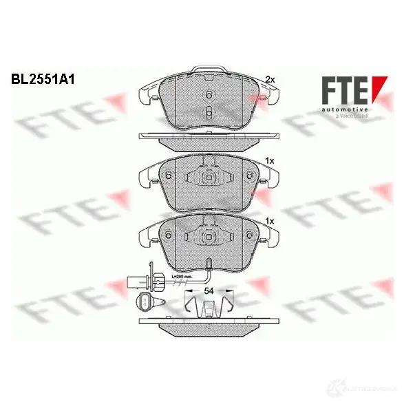 Тормозные колодки дисковые, комплект FTE 605722 24 705 24706 BL2551A1 изображение 0