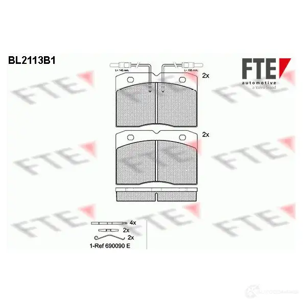 Тормозные колодки, комплект FTE 2 1048 605236 bl2113b1 21049 изображение 0
