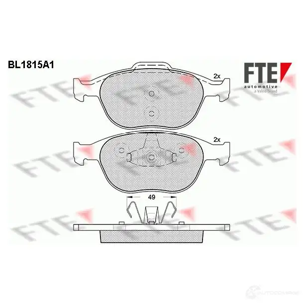 Тормозные колодки дисковые, комплект FTE 23441 2344 0 604882 BL1815A1 изображение 0