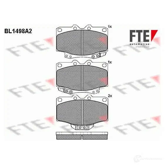 Тормозные колодки дисковые, комплект FTE 604573 21778 BL1498A2 217 77