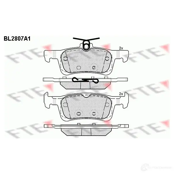 Тормозные колодки дисковые, комплект FTE 2 5841 25842 606004 BL2807A1