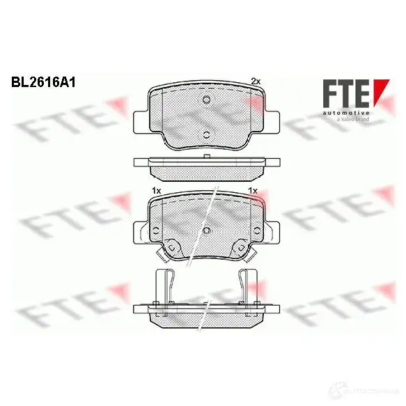 Тормозные колодки дисковые, комплект FTE 605795 2492 6 24927 BL2616A1