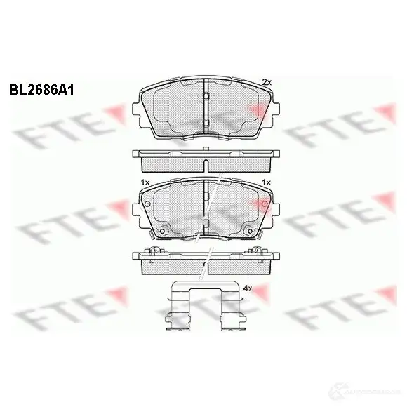 Тормозные колодки дисковые, комплект FTE BL2686A1 25366 605871 25 365 изображение 0