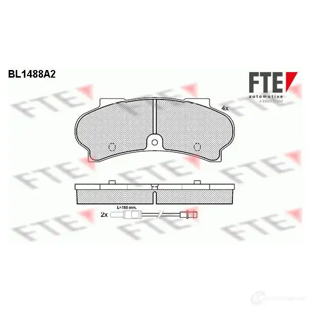 Тормозные колодки, комплект FTE 20 196 604564 89WIDS bl1488a2 изображение 0