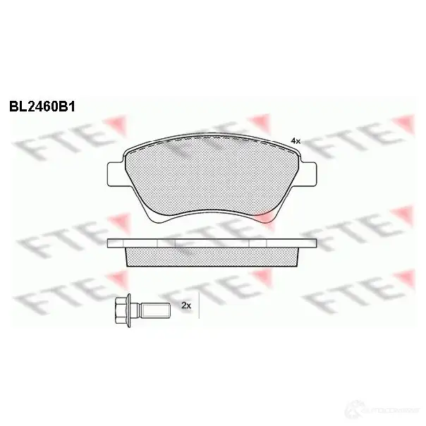 Тормозные колодки дисковые, комплект FTE 2393 0 605618 BL2460B1 8VAV6J изображение 0