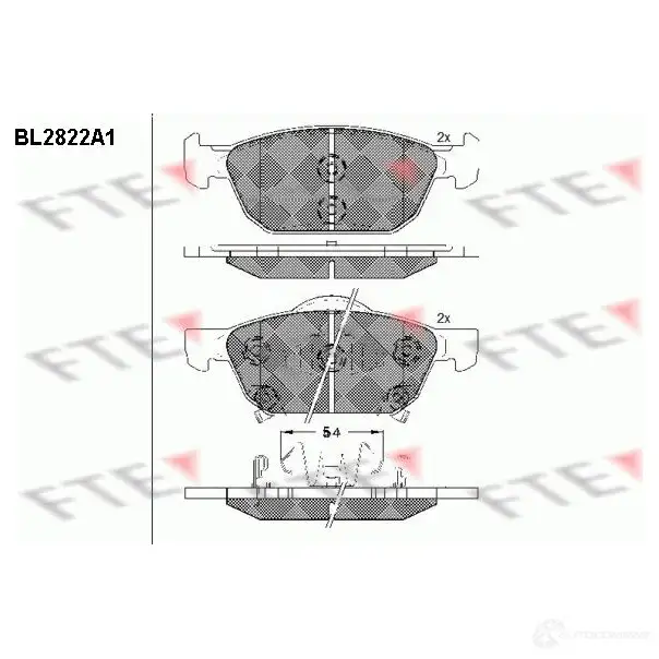 Тормозные колодки дисковые, комплект FTE BL2822A1 25805 2 5804 606021 изображение 0