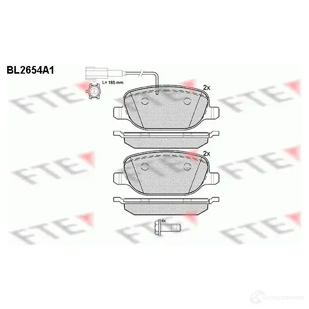 Тормозные колодки дисковые, комплект FTE 23811 605838 2 3760 BL2654A1