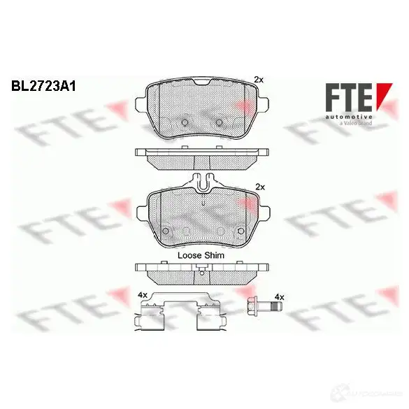 Тормозные колодки дисковые, комплект FTE 2 5071 605913 BL2723A1 25072 изображение 0