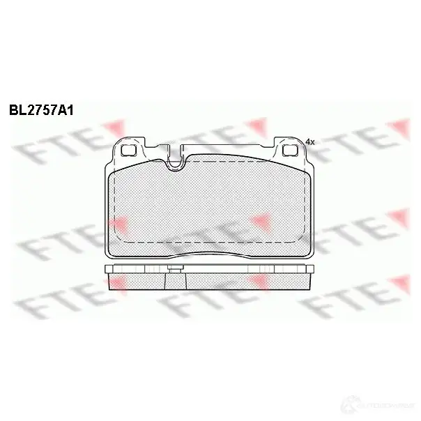 Тормозные колодки дисковые, комплект FTE 605950 BL2757A1 25 643 D1663-8891