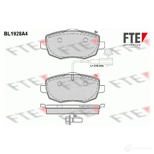 Тормозные колодки дисковые, комплект FTE 24515 BL1928A4 2 4073 605034