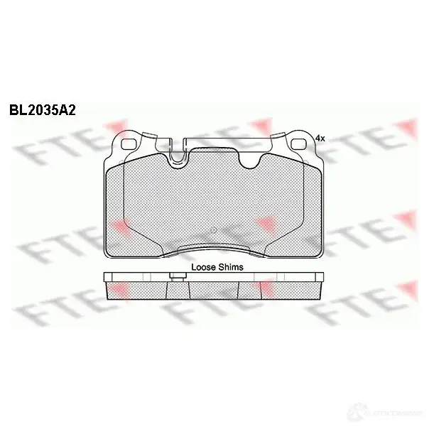 Тормозные колодки дисковые, комплект FTE 25145 2409 8 BL2035A2 605164