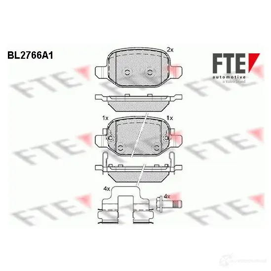 Тормозные колодки дисковые, комплект FTE 2 5652 BL2766A1 25653 605961 изображение 0