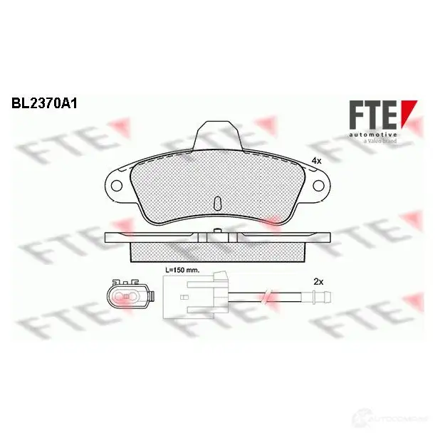 Тормозные колодки дисковые, комплект FTE 215 86 BL2370A1 605517 21587 изображение 0