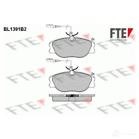 Тормозные колодки дисковые, комплект FTE 2 1801 BL1391B2 21802 604462 изображение 0