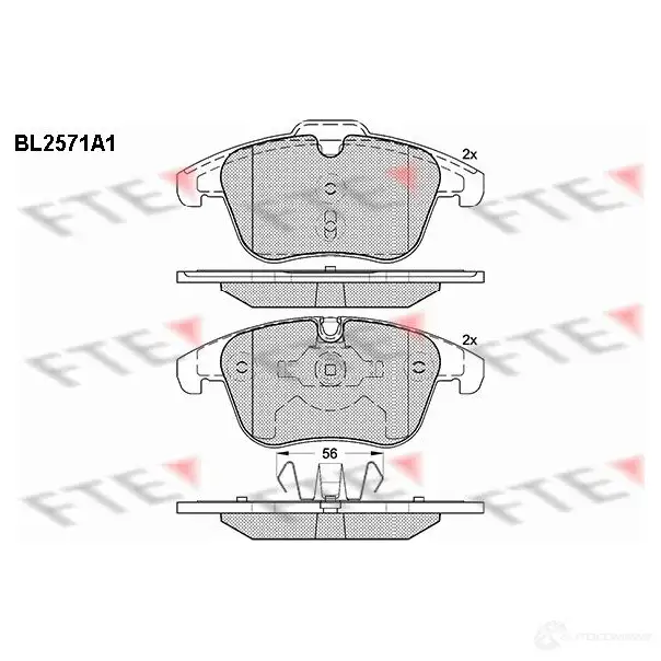 Тормозные колодки дисковые, комплект FTE 2408 4 605745 24332 BL2571A1 изображение 0