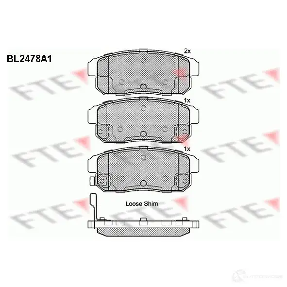 Тормозные колодки дисковые, комплект FTE 605638 BL2478A1 24040 24 039