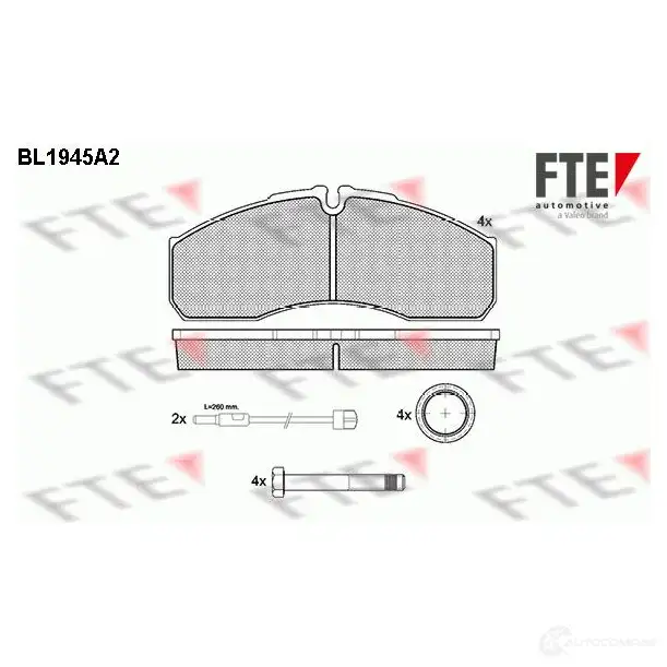 Тормозные колодки дисковые, комплект FTE BL1945A2 2 9160 29161 605063