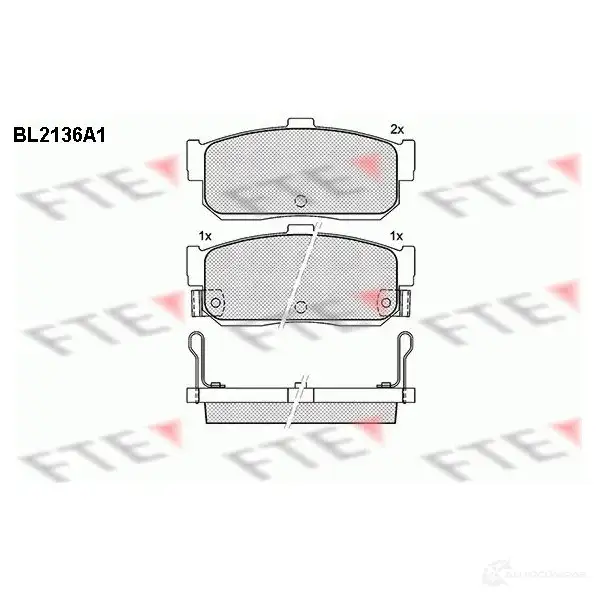Тормозные колодки дисковые, комплект FTE 2 1713 605258 BL2136A1 21714