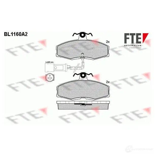 Тормозные колодки, комплект FTE 20862 bl1160a2 208 61 604196