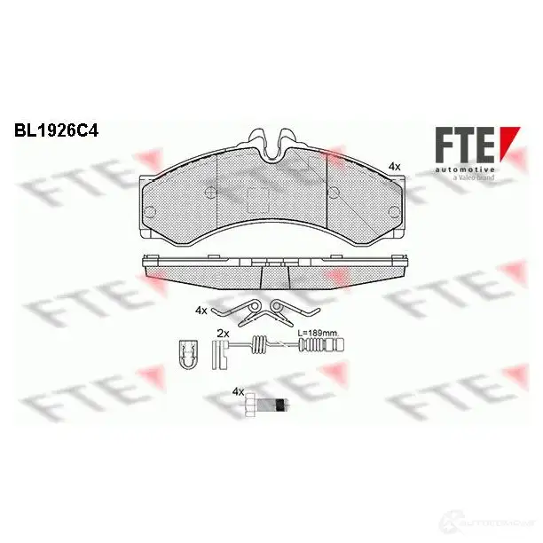 Тормозные колодки дисковые, комплект FTE BL1926C4 29 153 605031 D1136-8246