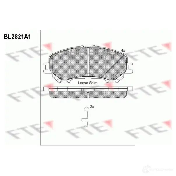 Тормозные колодки дисковые, комплект FTE 22 065 25970 BL2821A1 606020