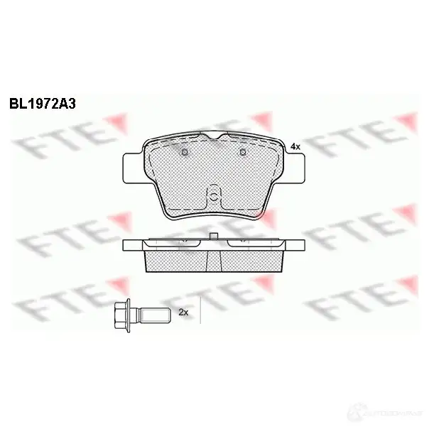 Тормозные колодки дисковые, комплект FTE BL1972A3 D1621-8833 2 4150 605098