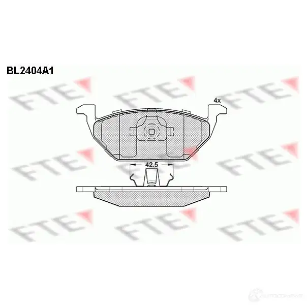 Тормозные колодки дисковые, комплект FTE BL2404A1 2 1974 605554 23130 изображение 0