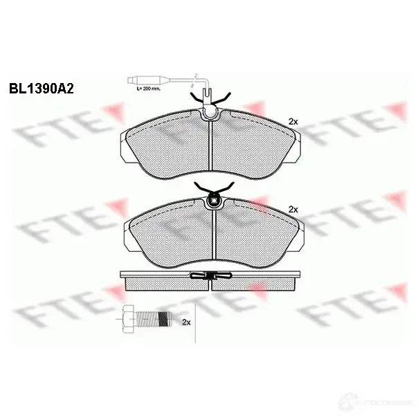 Тормозные колодки дисковые, комплект FTE BL1390A2 604458 21630 21 629