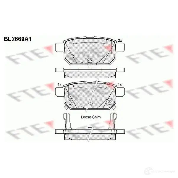 Тормозные колодки дисковые, комплект FTE 605854 252 58 BL2669A1 25259