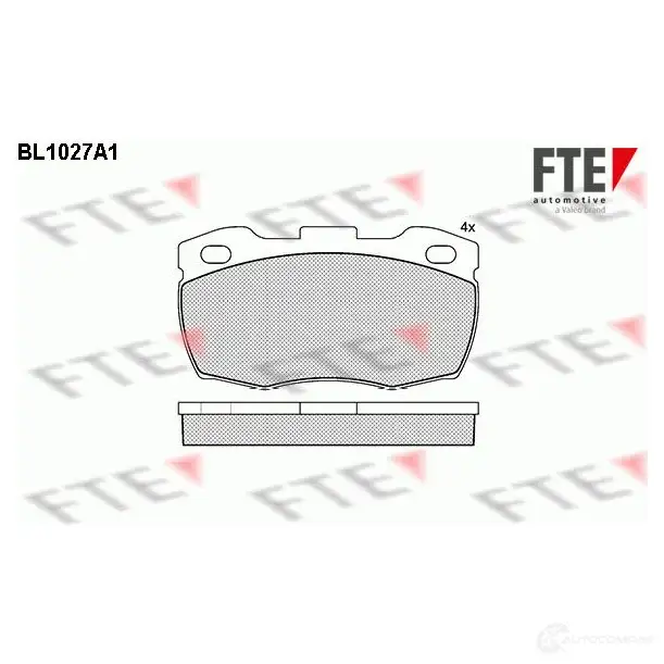 Тормозные колодки дисковые, комплект FTE D671-7552 2 1519 BL1027A1 604074