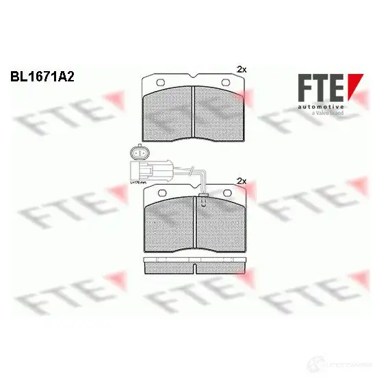 Тормозные колодки, комплект FTE 290 37 bl1671a2 29139 604688