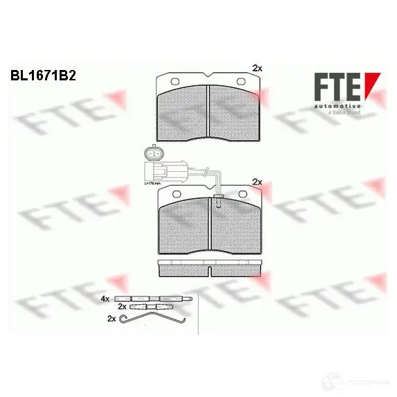 Тормозные колодки, комплект FTE 604689 29139 bl1671b2 290 37