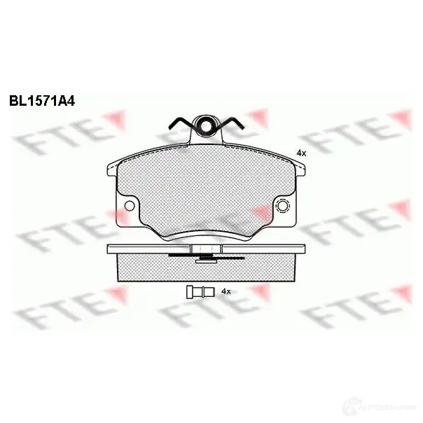Тормозные колодки, комплект FTE 20720 2071 9 604614 bl1571a4