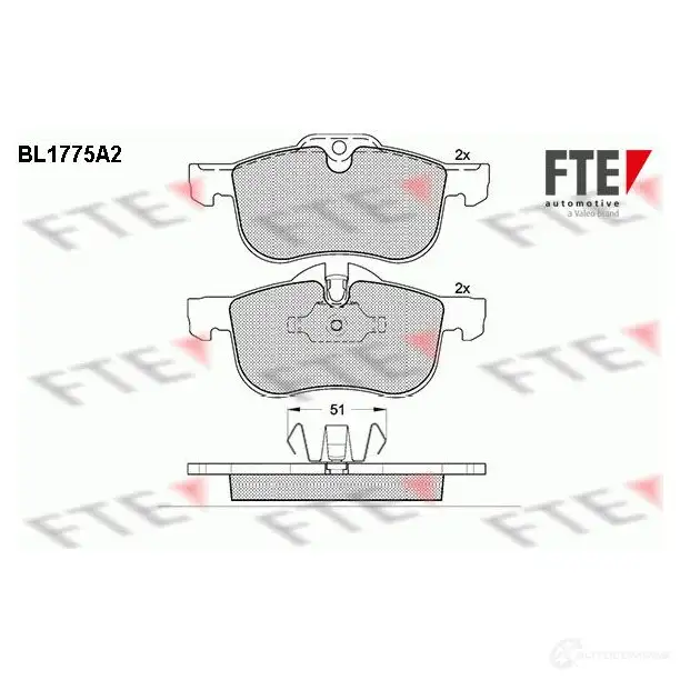 Тормозные колодки дисковые, комплект FTE 604829 231 12 BL1775A2 23113 изображение 0