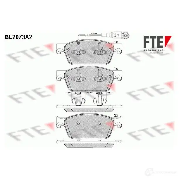 Тормозные колодки дисковые, комплект FTE 2 4623 605205 BL2073A2 24624 изображение 0