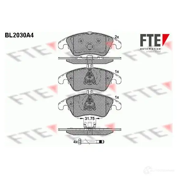 Тормозные колодки дисковые, комплект FTE 605159 24209 BL2030A4 2420 8