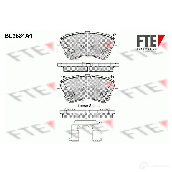 Тормозные колодки дисковые, комплект FTE BL2681A1 2569 2 605866 25693
