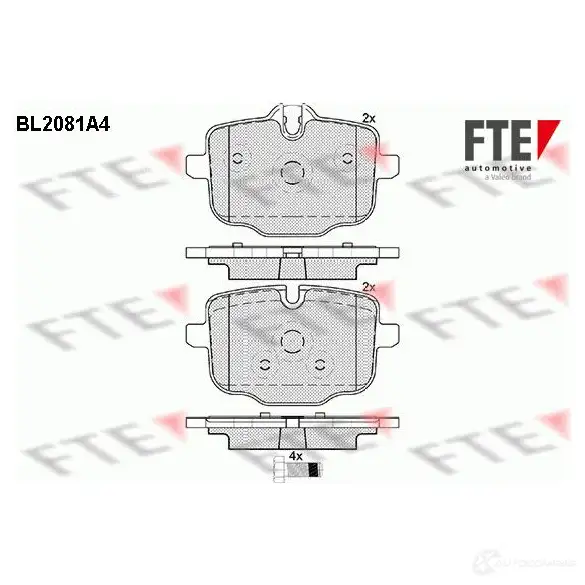 Тормозные колодки дисковые, комплект FTE 605213 2470 3 24704 BL2081A4 изображение 0