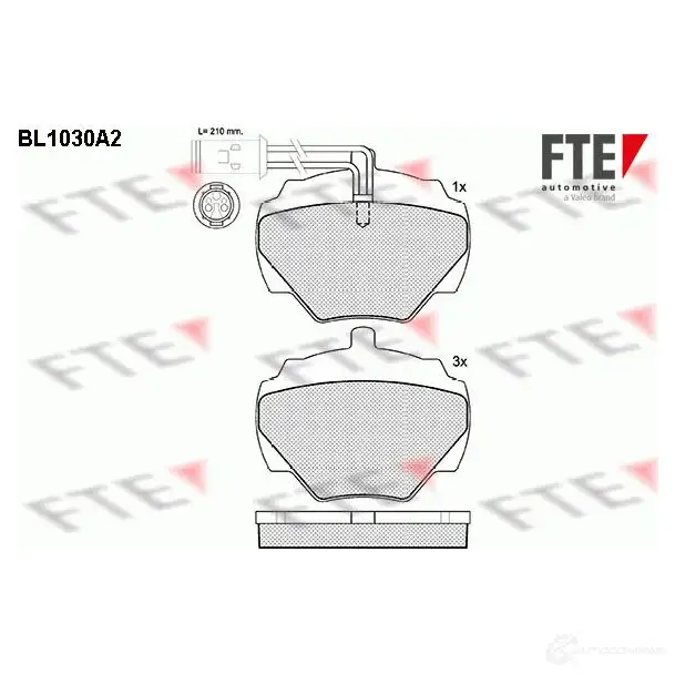 Тормозные колодки дисковые, комплект FTE 212 37 BL1030A2 604077 21238 изображение 0