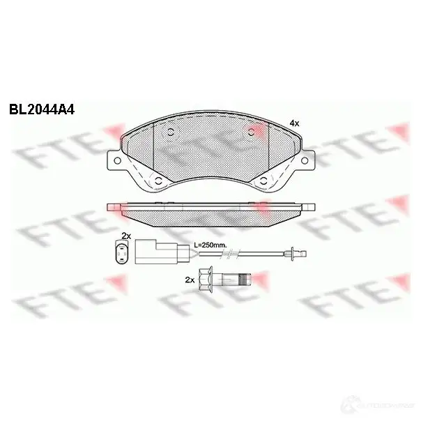 Тормозные колодки дисковые, комплект FTE BL2044A4 605175 D1528-8736 2448 5 изображение 0