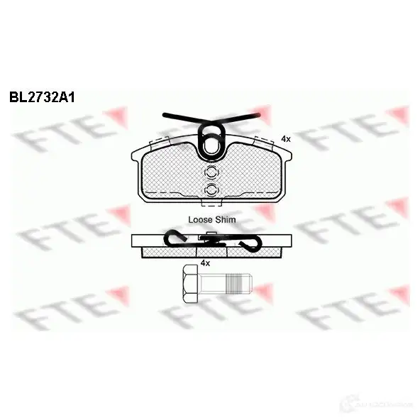 Тормозные колодки дисковые, комплект FTE 605922 2 5595 0MHVAMW BL2732A1