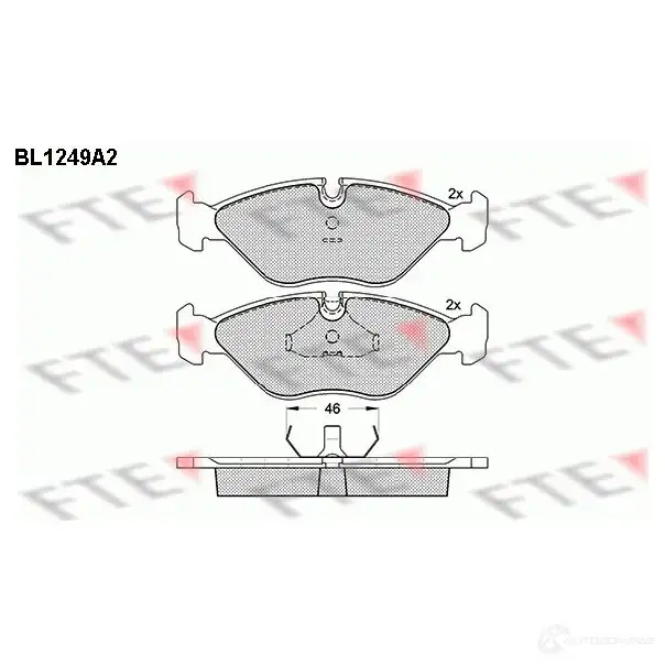 Тормозные колодки, комплект FTE 604289 2115 4 bl1249a2 21155
