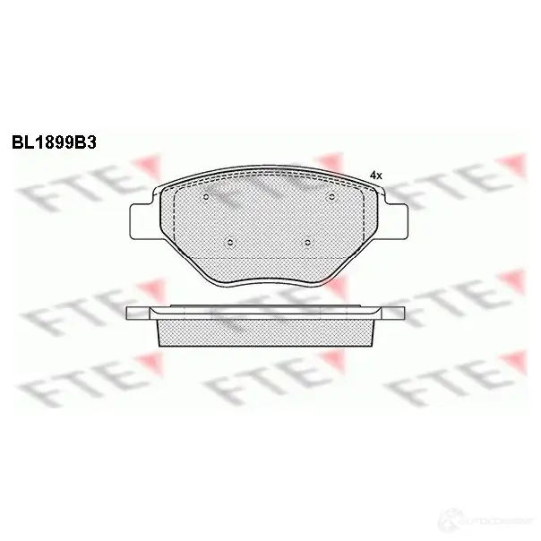 Тормозные колодки дисковые, комплект FTE 23 934 604998 BL1899B3 IDE3VL