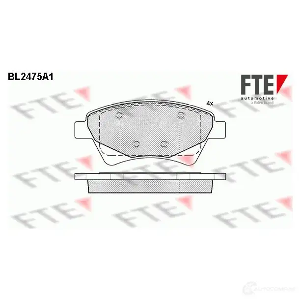 Тормозные колодки дисковые, комплект FTE 24169 BL2475A1 605633 240 65 изображение 0